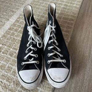 Black and White High-Top Sneakers